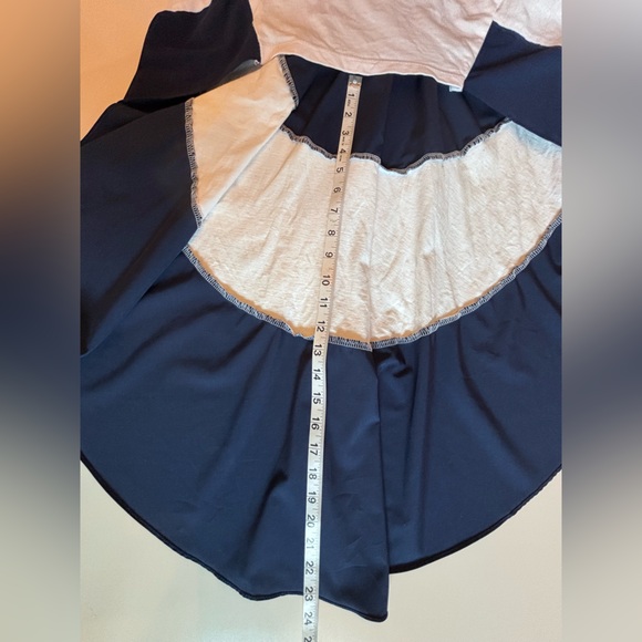 AKIRA Label  High Low Tail Top Navy and White with attached Necklace. Medium - Picture 13 of 16
